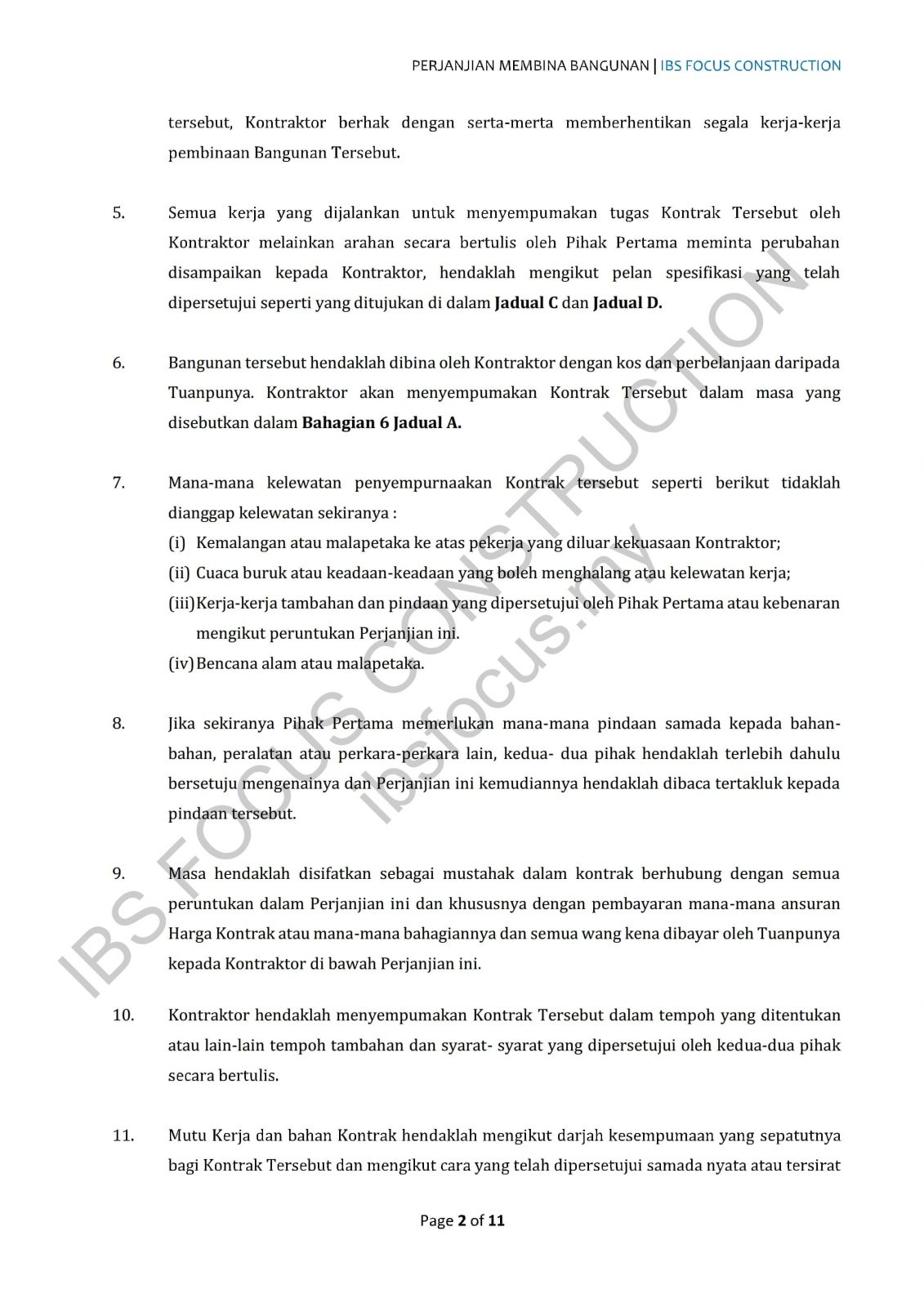Contoh Perjanjian Ibs Focus Kontraktor Bina Rumah Ibs Selangor